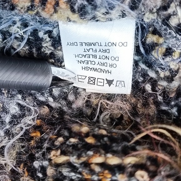 Harley Of Scotland Multicolor Chevron Wave Knit Pattern Turtleneck Sweater Men S - Picture 5 of 16